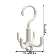 1pc Large Capacity Rotary Wooden Belt Rack Wardrobe Storage Organizer Hooks, Suitable For Belts, Bras, Vests, Ties, Scarves, Stainless Steel Hanging Hooks, Fashionable Closet Accessories