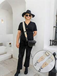 Travel Accessories - Bag Straps, Suitable For Various Handbags, Patterned Bag Strap With W Shape Design, Rivet Decorated Bag Strap, Fashionable Geometric Pattern Bag Strap, Fits Various Women's Handbags - Multicolor - View 4