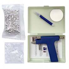 Reusable Ear Piercing Gun With 100pcs Silver Plated Earrings Stud-Professional Ear Piercing Kit