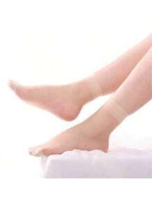 40pcs/Pack Sheer Crystal Stockings, Thin Transparent Glass Silk Socks, Suitable For Spring/Summer