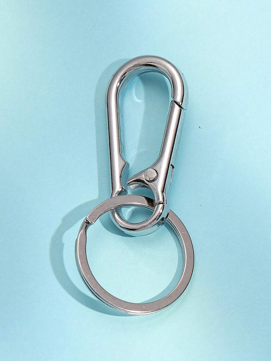 1 件男女通用银色圆环钥匙扣，适用于背包装饰汽车配件包包饰品学院风可爱哥特风 Y2K - 銀色 - 查看 1