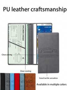 1个汽车保险资料保护盒，高级皮革汽车保险卡、身份证、驾驶证钱包，礼品 - 名片夾 - 查看 4