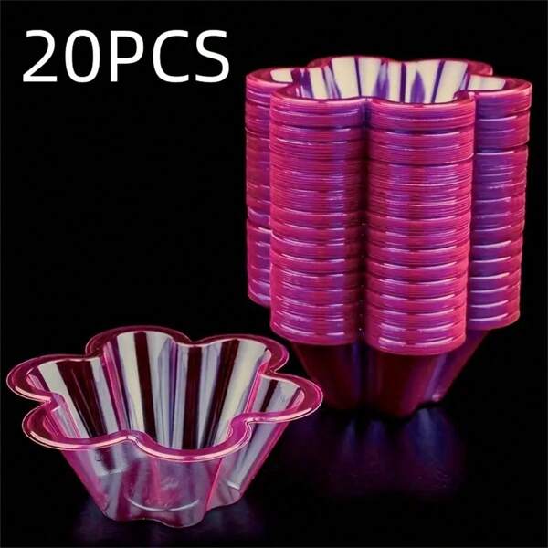 250ml Unique Flower Shaped Bowl, Party Cup, Suitable For Desserts, Shaved Ice, Soft Serve Ice Cream, Pudding, Whipped Cream, Ideal For Hotels, Restaurants, Cafes, Gatherings, Parties, Bakeries, Ramadan, Birthdays, Weddings, Graduations,School Supplies