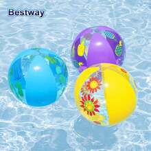 Bestway Bestway 31036 Three Color Giant Inflatable Beach Ball (1 Piece) - Perfect For Swimming Pool Parties, Beach Entertainment, And Summer Decoration. Full Of Vitality, Durable, And Lightweight. (NO Pumps)