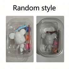 1/2/4/6/8 Pcs Random Cartoon Bear, Art Keychain, DIY Keychain Material Kit, Suitable For Party Gifts, Theme Party Graffiti DIY Materials (Random Box, Color, Style)