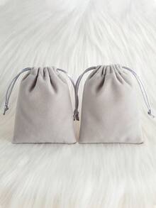 5pcs Plush Flat Pouches, Minimalist & Practical Multi-Functional - Multicolor - View 1