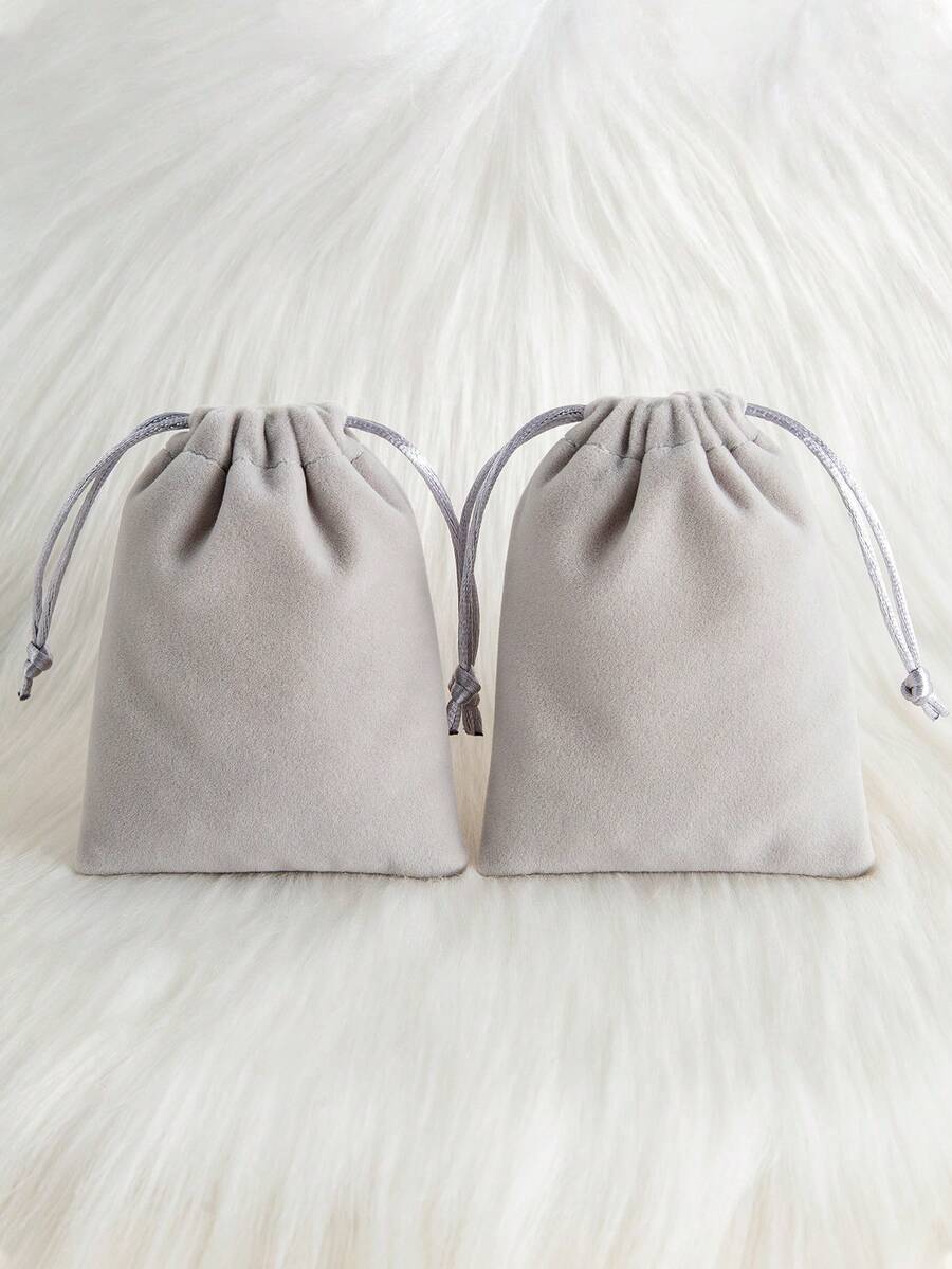 5pcs Plush Flat Pouches, Minimalist & Practical Multi-Functional - Multicolor - View 1