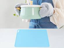 Placemat Set Of 6 Silicone Placemats For Kitchen Dining Table Decor, Washable Table Placemats Wipeable Table Mat - Light Blue - View 5