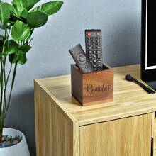1 pieza Soporte para control remoto, Soporte para control remoto de TV, Organizador de controles remoto para mesa, Caja de madera para controles remoto para mesa de noche, sala de estar, organizador de medios para dormitorio