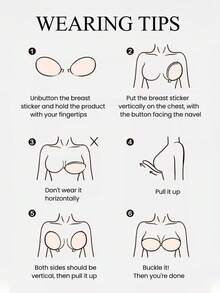 1 Piece Of Silicone Breast Patch Female Summer Thin Invisible Breast Patch, Strapless Bra Slip Dress Invisible Seamless Waterproof, Big Chest Gathering On The Sling Wedding Dress Small Breast Patch - Multicolor - View 11