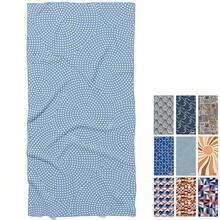 Microfiber Large Beach Towel 31''x71''- Sand Free, Quick Dry Absorbent Lightweight & Compact Travel Towel - 雨滴 - 查看 1