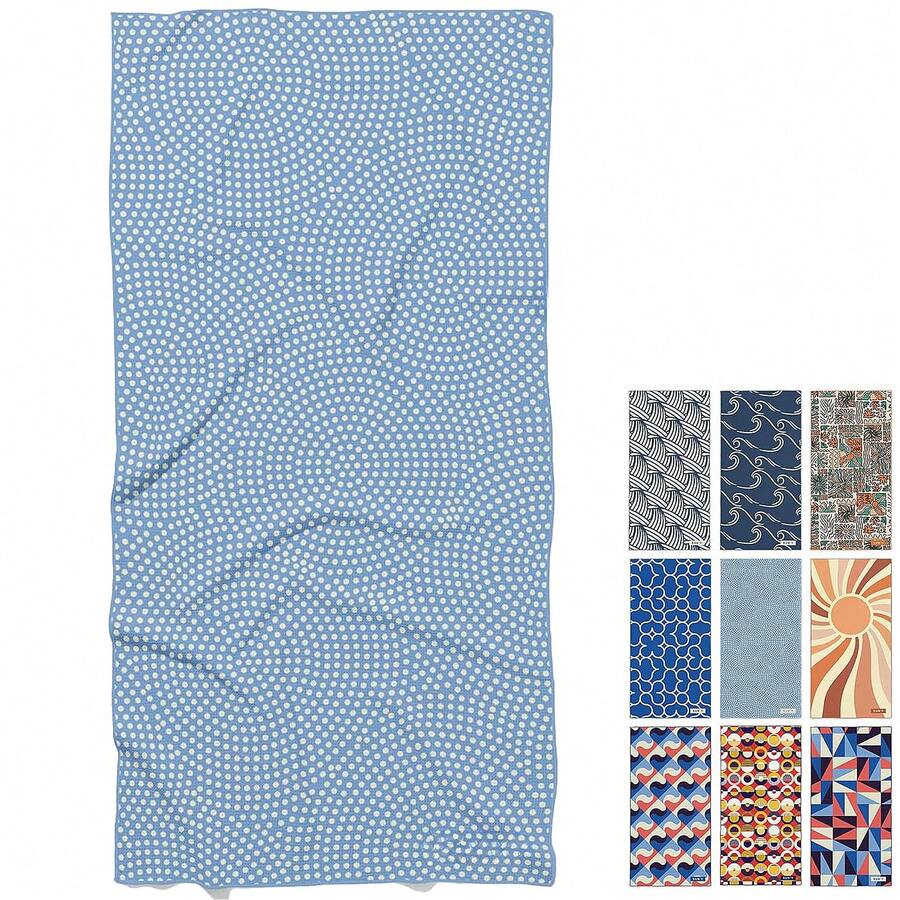 Microfiber Large Beach Towel 31''x71''- Sand Free, Quick Dry Absorbent Lightweight & Compact Travel Towel - 雨滴 - 查看 1