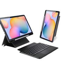 DUX DUCIS 1 DUCIS Tastiera nera compatibile con iPad, Galaxy Tab, XM Pad, con custodia protettiva, design a due parti versatile con 4 posizioni di supporto, facile da usare e da connettere con risposta rapida (Nota: Stiamo per aggiornare l'imballaggio, quindi potrebbero esserci una combinazione di nuovi e vecchi pacchetti)