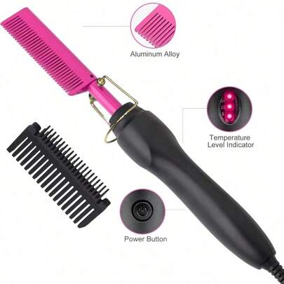 Professional Ceramic Hot Comb Hair Straightener With, Multifunctional Copper Straightening Comb