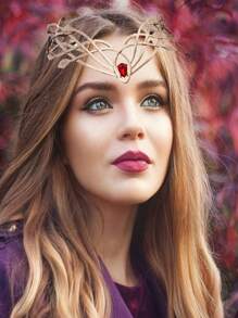 1pc Greek Mythology Goddess Warrior Alloy Rhinestone Leaf Headband, Anime Cosplay Accessory, Retro European Style Creative Hair Jewelry, Fashion Stage Photography Prop