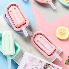 1 件带盖硅胶冰淇淋模具 - 可爱的心形硅胶易脱模尺寸适合自制冰棒适用于厨房和派对使用适用于果汁和奶油混合物夏季派对和家庭时间 DIY 冰淇淋模具