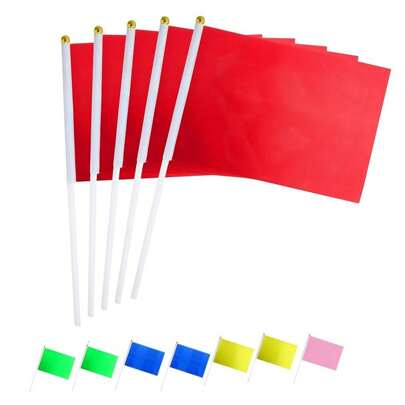 12szt. Miniaturowych flag poliestrowych - wielokolorowe, ręcznie robione chorągiewki, 8,2x5,5 cala, odpowiednie na parady, wielkie otwarcia, urodziny i uroczystości