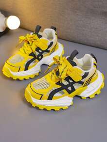1 Pair Girls' Fashion Versatile Casual Chunky Sneakers, Spring New Arrival