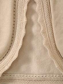 少女长袖镂空针织开衫