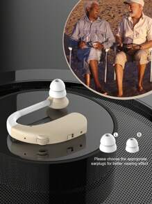 Hearing Aid/Amplifier Suitable For The Elderly, Rechargeable Hearing Aid Suitable For The Elderly, With Noise Elimination Function, The Best Hearing Aid Suitable For The Elderly, With Volume Control And Black And White Skin.