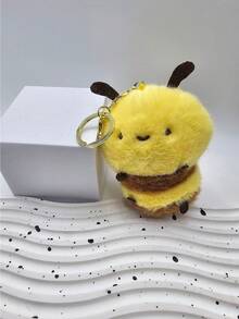 可爱胖蜜蜂毛绒玩偶钥匙扣，动物吊坠饰品，可挂在包包、汽车、礼物上 - 彩色 - 查看 8