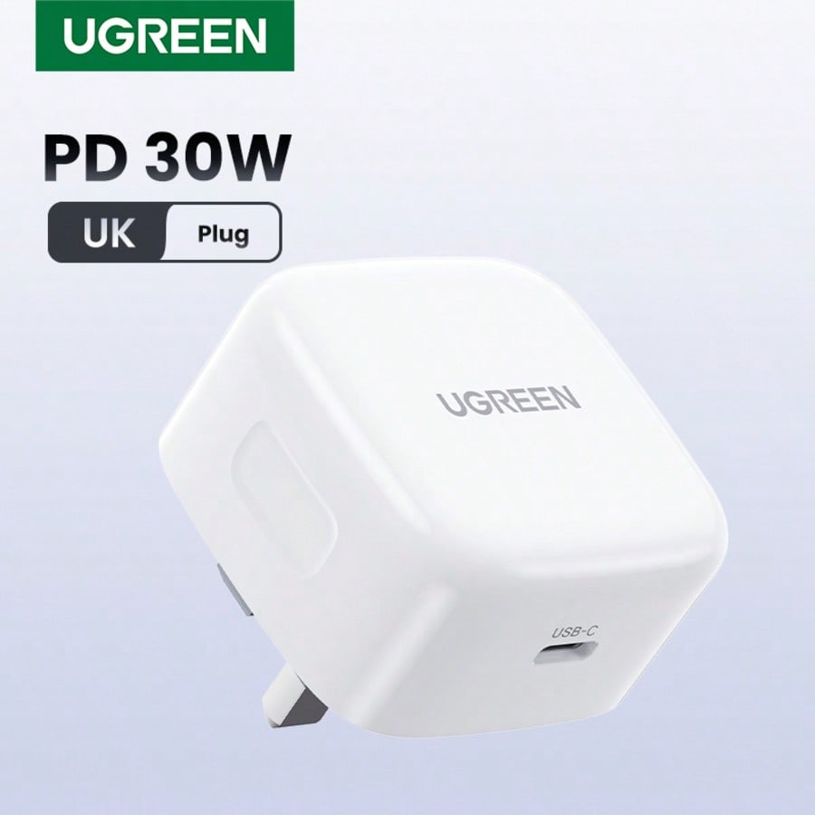 UGREEN PD 30W USB C Wall Charger PD Fast Charger Type-C Power Adapter Compatible With IPhone 16 15 Pro Max, Compatible With Samsung Galaxy S25 S24 Ultra, IPad Mini/Pro, Fast QC 4.0 Pixel 7 Air Pods Fast Charging