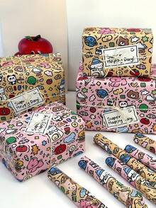 3pcs,Cute Animal Packaging Paper - Large Paper, Perfect For Birthday, Christmas, And Valentine's Day Gifts | Panda Themed Party Decoration - Multicolor - View 7