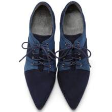 TDD Faux Suede Ankle Boots For Women Chunky Lace Up Pointed Toe Extra Wide Booties Botas Para Mujer High Heels Dress Warm Lined Classic Ladies Comfortable Dressy 3 Inch Boot