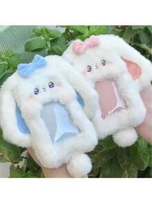 毛绒卡夹，韩式公交/门禁卡夹，可爱黑猫、小狗、护士、兔子、星星毛绒卡夹，尼龙材质，夹扣，装饰卡夹配件，学校用品，返校 - 彩色 - 查看 6