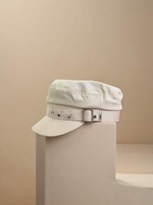 1pc Black Star Print Beret Hat, Retro British Style, New Navy Sailor Cap, Korean Fashion, Painter Cap