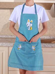 1 szt. Dostosowany wzór królika wiszący fartuch, odpowiedni do kuchni domowej, restauracji, jadalni, fartuch dla dorosłych, artykuły kuchenne, śliniaczek, prezent na dzień matki, prezent na dzień ojca