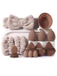 42件套化妆刷套装，包含眼影刷、眉刷、粉底刷、散粉刷、腮红刷、遮瑕刷和高光刷，采用超柔软合成毛制成，适合日常面部彩妆。化妆刷套装，化妆刷套装，化妆刷套装，全套化妆工具，化妆刷套装，全套化妆工具，化妆刷套装，化妆刷套装，化妆刷套装，化妆礼盒套装 - 彩色 - 查看 15