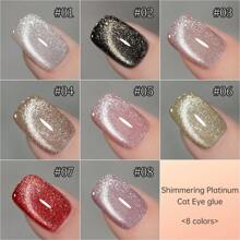 Jillradia 10ml 8 Colors Cat Eye Magnetic Gel Nail Polish Soak Off Uv Led Lamp Nail Polish Nail Art For Women Gift-With Magnetic Stick Included