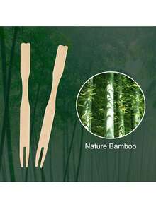 100 Fruit Bamboo Toothpicks, Exquisite Toothpicks For Appetizers, Wooden Cocktail Forks, Small Fruit Food Supply Practical Tools For Party Picnics, Weddings, Kitchens, Parties, Living Rooms And Homes - Multicolor - View 3