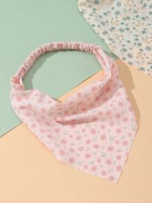 3 Stück Frauen einfache Ditsy Blumen Elastische Dreiecks Stirnbänder, schickes Haaraccessoire geeignet für den täglichen Gebrauch, Frühling/Sommer Bandana Kopftuch Haarschal
