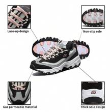 Skechers D'LITES 1.0 Leisure Shoes Panda Print Lightweight Shock Absorbing Women's Outdoor Commute Sneakers, Suggest Ordering 1/2 Size Down For 37 And Above