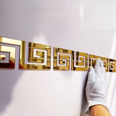 20pcs Elegant Acrylic Self-Adhesive Mirror Wall Stickers, 1.97/3.94 Inch, Shatterproof, Geometric Pattern, Smooth Finish, Baseboard Ceiling Wall Decals, Fashionable Bedroom Wallpaper, Reusable, Rectangular, Suitable For Living Room, Accent Wall, Dining Room, Bedroom, Bathroom, Office, Gym, Exhibition, Cabinet Edges, Multi-Surface Installation