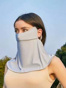 1pc Women's Full Face Sun Protection Mask, Summer Lightweight Breathable Anti-UV Face & Neck Cover, Suitable For Cycling, Driving, 22x29x90cm