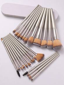 42件套化妆刷套装，包含眼影刷、眉刷、粉底刷、散粉刷、腮红刷、遮瑕刷和高光刷，采用超柔软合成毛制成，适合日常面部彩妆。化妆刷套装，化妆刷套装，化妆刷套装，全套化妆工具，化妆刷套装，全套化妆工具，化妆刷套装，化妆刷套装，化妆刷套装，化妆礼盒套装 - 彩色 - 查看 3