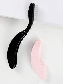 1pc Stainless Steel Eyelash Comb, Foldable Fine Tooth Comb To Separate And Groom Eyelashes And Brows, Makeup Tool, Portable For Travel - Multicolor - View 5