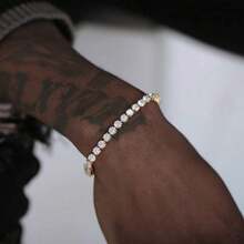 1 Peça Colar Cheio de Strass Estilo Hip Hop Masculino, Gargantilha de Zircônia Cúbica Quadrada com Strass, Joia de Luxo, Presente Perfeito para o Dia dos Pais