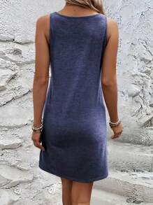 Vestido casual de oficina para ir al trabajo, con estampado minimalista de líneas y palmeras, moda francesa chic y refrescante, vestido deportivo para mujer, vestido de tirantes para volver al colegio