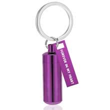 Cylinder Cremation Key Chain Pendant For Human/Pet Ashes Urn Key Chain Memorial Ashes Jewelry Gift- Forever In My Heart