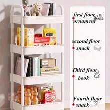 1pc 3-Tier Rolling Cart With 4 Wheels, Handle And 2 Lockable Casters, Storage Cart For Christmas Home Decor, Kitchen Supplies, Easy To Assemble, Suitable For Kitchen, Bathroom And Office, Utility Racks