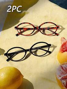 2 Packs Clear Lens Glasses Set, Suitable For 14-16 Year Old Teenagers, Daily Decoration, Travel Holiday Party Decoration And Photography Prop - Multicolor - View 2