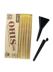 Brown Box Set Of Pre-Rolled Cones + Funnels And Storage Tubes, Ultra-Thin Slow-Burning Pointed-End Rolling Papers, Portable Cone-Shaped Rolling Papers, Romantic Gifts, Party Gifts, Gifts For Friends, Outdoor Supplies, Pre-Rolled Filter-Tipped Paper Accessories, Easy To Carry.