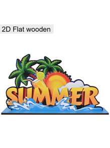 5pcs/1pc Hello Summer Watermelon Theme Desktop Decorations Signs And Plaques, Summer Wooden Signs, Home Office Decorations, Holiday Party Decorations, Craft Decorations, Summer Decorations, Holiday Gifts