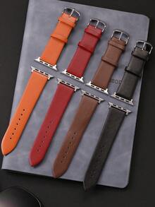 Ultra-Thin PU Leather Strap Compatible With Apple Watch 1-10 SE Ultra Men's And Women's Casual Band 49/46/45/44/42/41/40/38mm Watchband Accessories - 42(S123) 44 45 46 49 - View 6