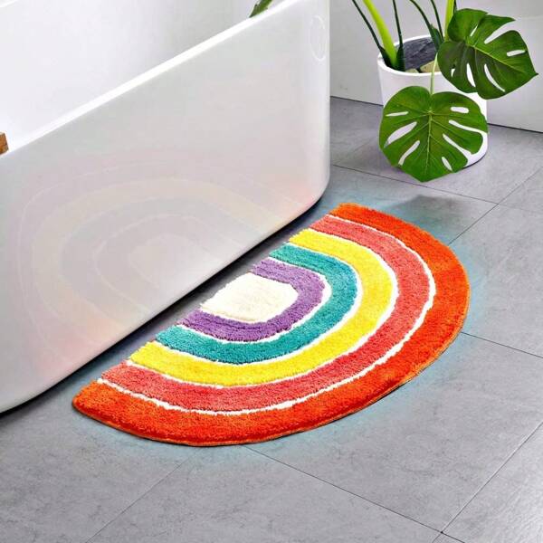 Alfombrilla de baño absorbente al agua, antideslizante y con letra personalizada con estampado de flocado, alfombra para decoración de dormitorio y accesorios de baño, de vuelta al colegio