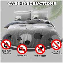 VELVETIO Sheep Printed Duvet Cover Set Reversible Bedding Soft And Cozy Skin Friendly With Matching Pillowcases Single Double King Sizes